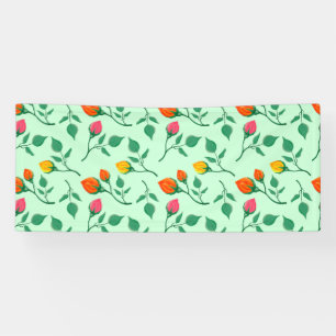 Blumenmuster mit farbigen Blume der Rose Banner