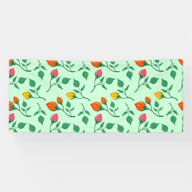 Blumenmuster mit farbigen Blume der Rose Banner (Horizontal)