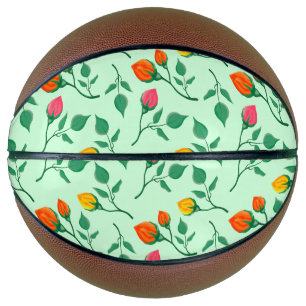 Blumenmuster mit farbigen Blume der Rose Basketball