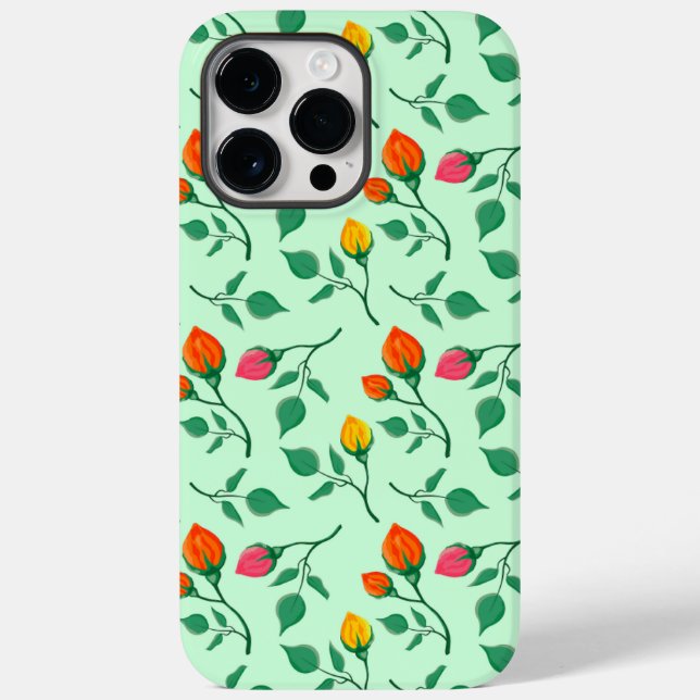 Blumenmuster mit farbigen Blume der Rose Case-Mate iPhone 14 Pro Max Hülle (Rückseite)