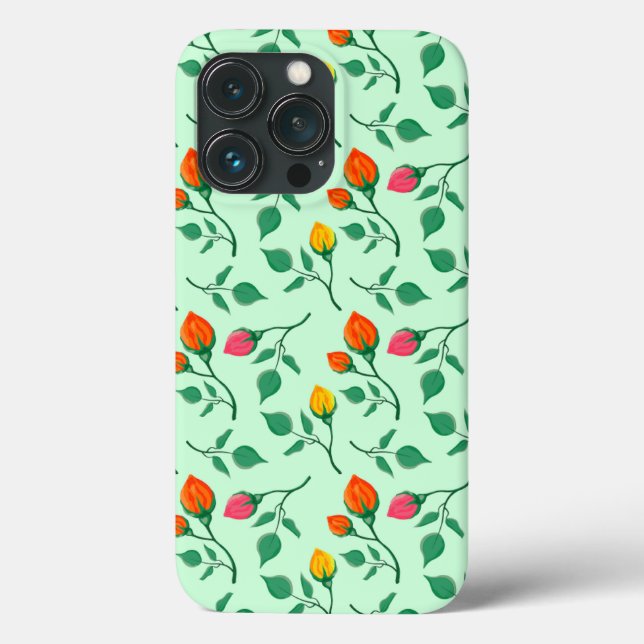 Blumenmuster mit farbigen Blume der Rose Case-Mate iPhone Hülle (Rückseite)