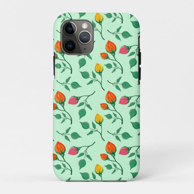 Blumenmuster mit farbigen Blume der Rose Case-Mate iPhone Hülle (Rückseite)