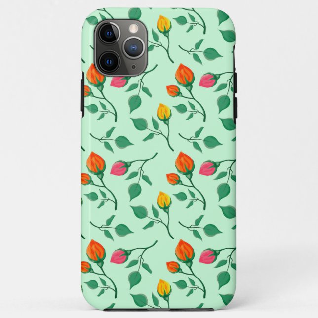 Blumenmuster mit farbigen Blume der Rose Case-Mate iPhone Hülle (Rückseite)