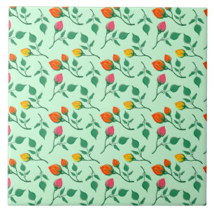 Blumenmuster mit farbigen Blume der Rose Fliese