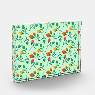 Blumenmuster mit farbigen Blume der Rose Fotoblock