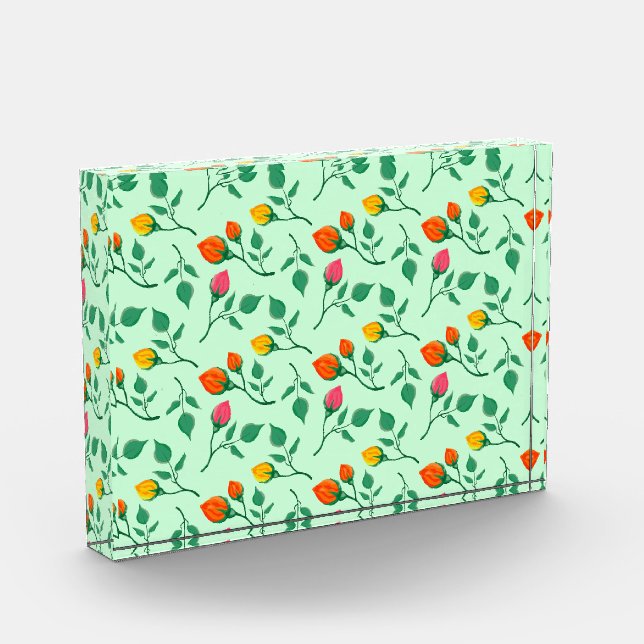 Blumenmuster mit farbigen Blume der Rose Fotoblock (Links)