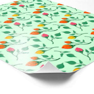 Blumenmuster mit farbigen Blume der Rose Fotodruck