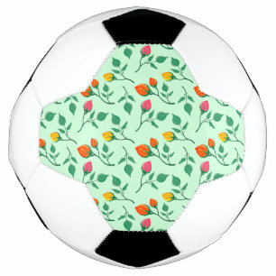 Blumenmuster mit farbigen Blume der Rose Fußball