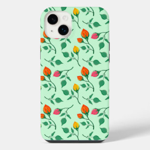 Blumenmuster mit farbigen Blume der Rose iPhone 14 Plus Hülle