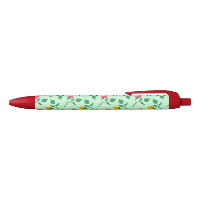 Blumenmuster mit farbigen Blume der Rose Kugelschreiber (Oberseite)