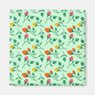 Blumenmuster mit farbigen Blume der Rose Magnet