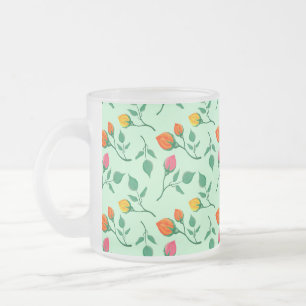 Blumenmuster mit farbigen Blume der Rose Mattglastasse