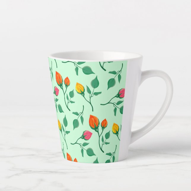 Blumenmuster mit farbigen Blume der Rose Milchtasse (Rechts)