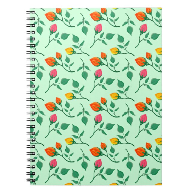 Blumenmuster mit farbigen Blume der Rose Notizblock (Vorderseite)