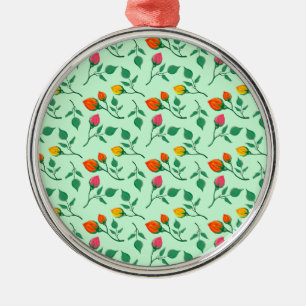 Blumenmuster mit farbigen Blume der Rose Ornament Aus Metall