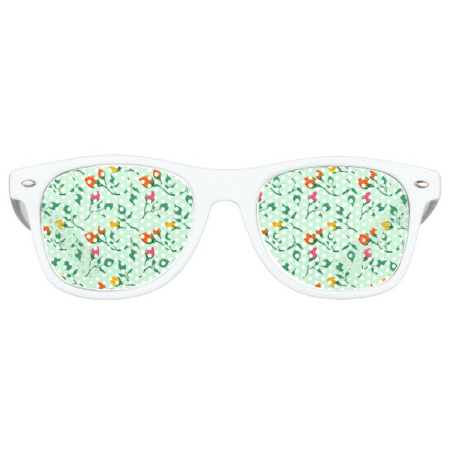 Blumenmuster mit farbigen Blume der Rose Partybrille (Vorderseite)