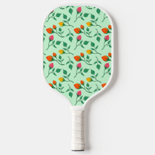Blumenmuster mit farbigen Blume der Rose Pickleball Schläger