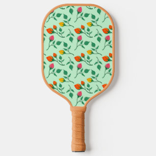 Blumenmuster mit farbigen Blume der Rose Pickleball Schläger