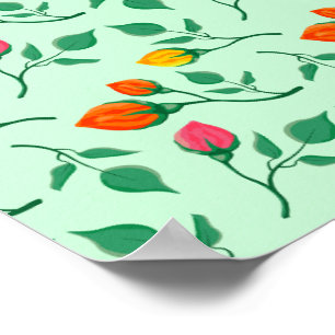 Blumenmuster mit farbigen Blume der Rose Poster