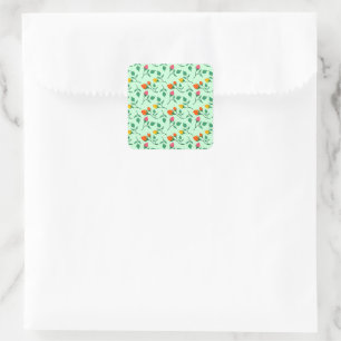 Blumenmuster mit farbigen Blume der Rose Quadratischer Aufkleber
