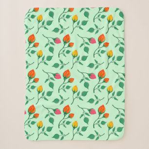 Blumenmuster mit farbigen Blume der Rose Sherpadecke