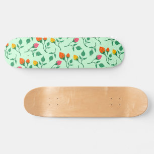 Blumenmuster mit farbigen Blume der Rose Skateboard