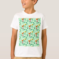 Blumenmuster mit farbigen Blume der Rose T - Shirt