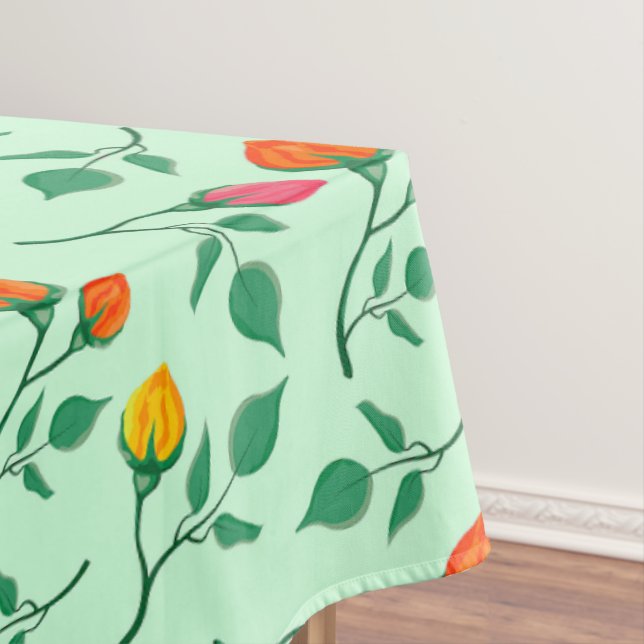 Blumenmuster mit farbigen Blume der Rose Tischdecke (Beispiel)