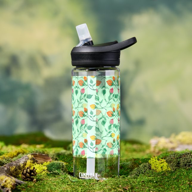 Blumenmuster mit farbigen Blume der Rose Trinkflasche (Außenbereich)