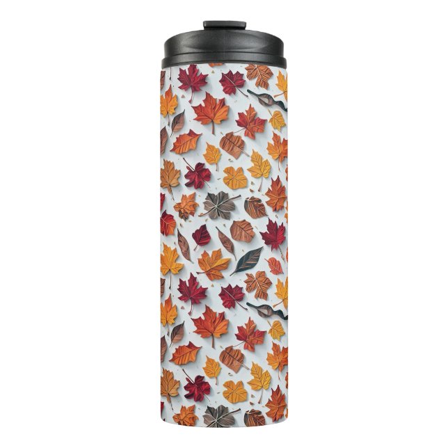 Blumenmuster mit gefallenen Blätter 4 - Tumbler Thermosbecher (Vorderseite)
