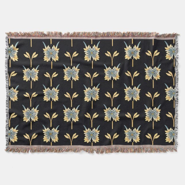 Blumenmuster mit gelben Blumen Decke (Vorderseite)