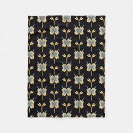 Blumenmuster mit gelben Blumen Fleecedecke