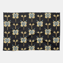 Blumenmuster mit gelben Blumen Geschirrtuch