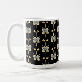 Blumenmuster mit gelben Blumen Kaffeetasse