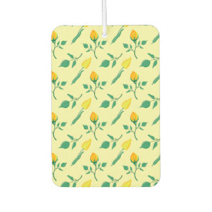 Blumenmuster mit gelben Rosen-und Tulpenfarben-Blu Autolufterfrischer