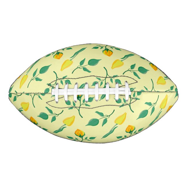 Blumenmuster mit gelben Rosen-und Tulpenfarben-Blu Football (Vorderseite)