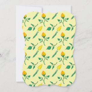 Blumenmuster mit gelben Rosen-und Tulpenfarben-Blu Karte