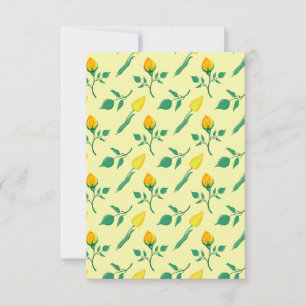 Blumenmuster mit gelben Rosen-und Tulpenfarben-Blu Save The Date