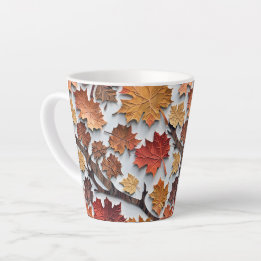 Blumenmuster mit gestürzten Blätter 5 - Latte Tass Milchtasse