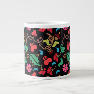 Blumenmuster mit glattem Hintergrund-45673 Jumbo-Tasse