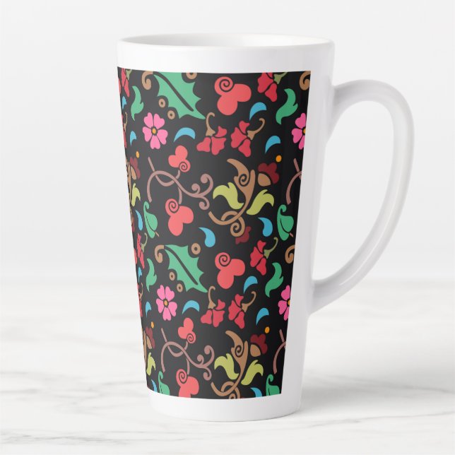 Blumenmuster mit glatter Farbfläche-45673 Milchtasse (Rechts)