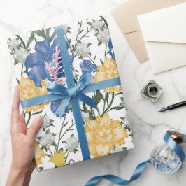 Blumenmuster mit großen Blume Bluebell May Lily Geschenkpapier