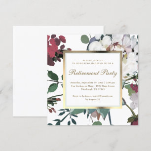 Blumenmuster mit Imitaten Gold-Frame-Pensions-Part Einladung