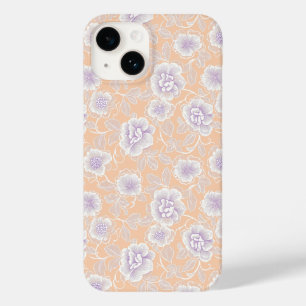Blumenmuster mit Pfirsich- und Lavendelfarben Case-Mate iPhone 14 Hülle