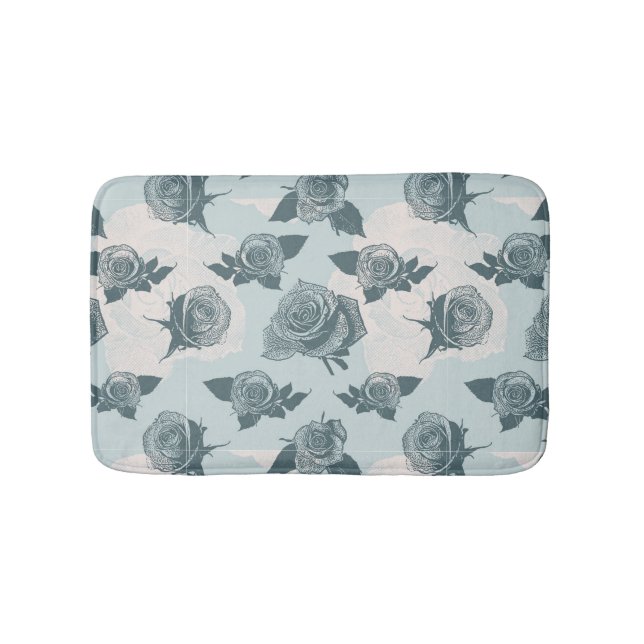 Blumenmuster mit Rose Badematte (Vorderseite)