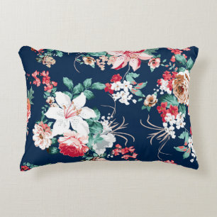 Blumenmuster mit Rose und kleinen Blume mit v Dekokissen