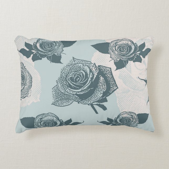 Blumenmuster mit Rose Zierkissen (Vorderseite)