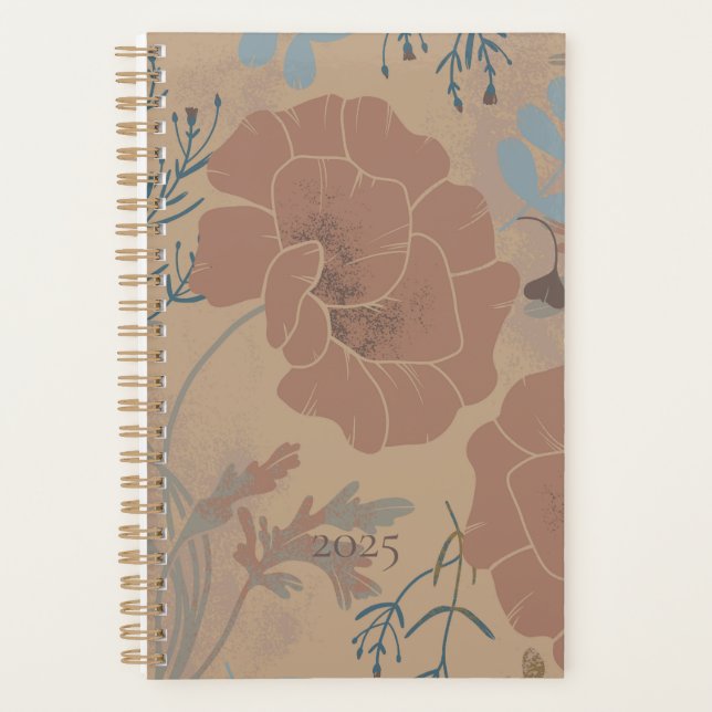 Blumenmuster, Mocha mousse Farbe. Planer (Vorderseite)