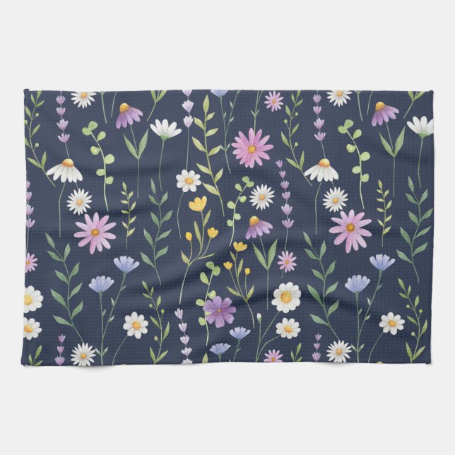 Blumenmuster-Muster-Fashion-Frühlingsblumen Geschirrtuch (Horizontal)