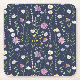 Blumenmuster-Muster-Fashion-Frühlingsblumen Rechteckiger Pappuntersetzer
